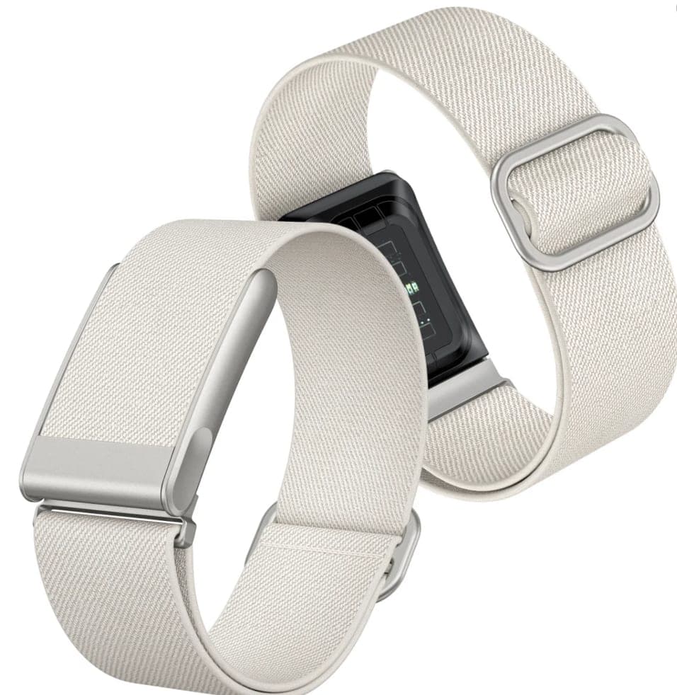 Braided Elastic Band Compatible with Fitbit Charge 5 / 6 — Cream