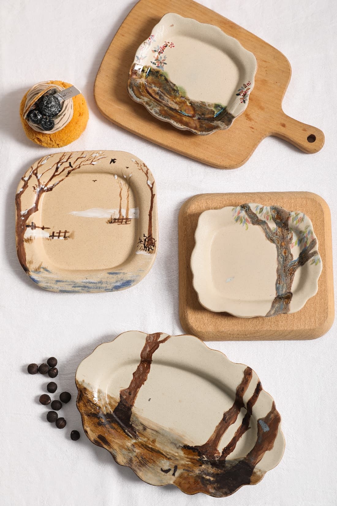 Breakfast on the Mountain — Large Hand-painted Platter