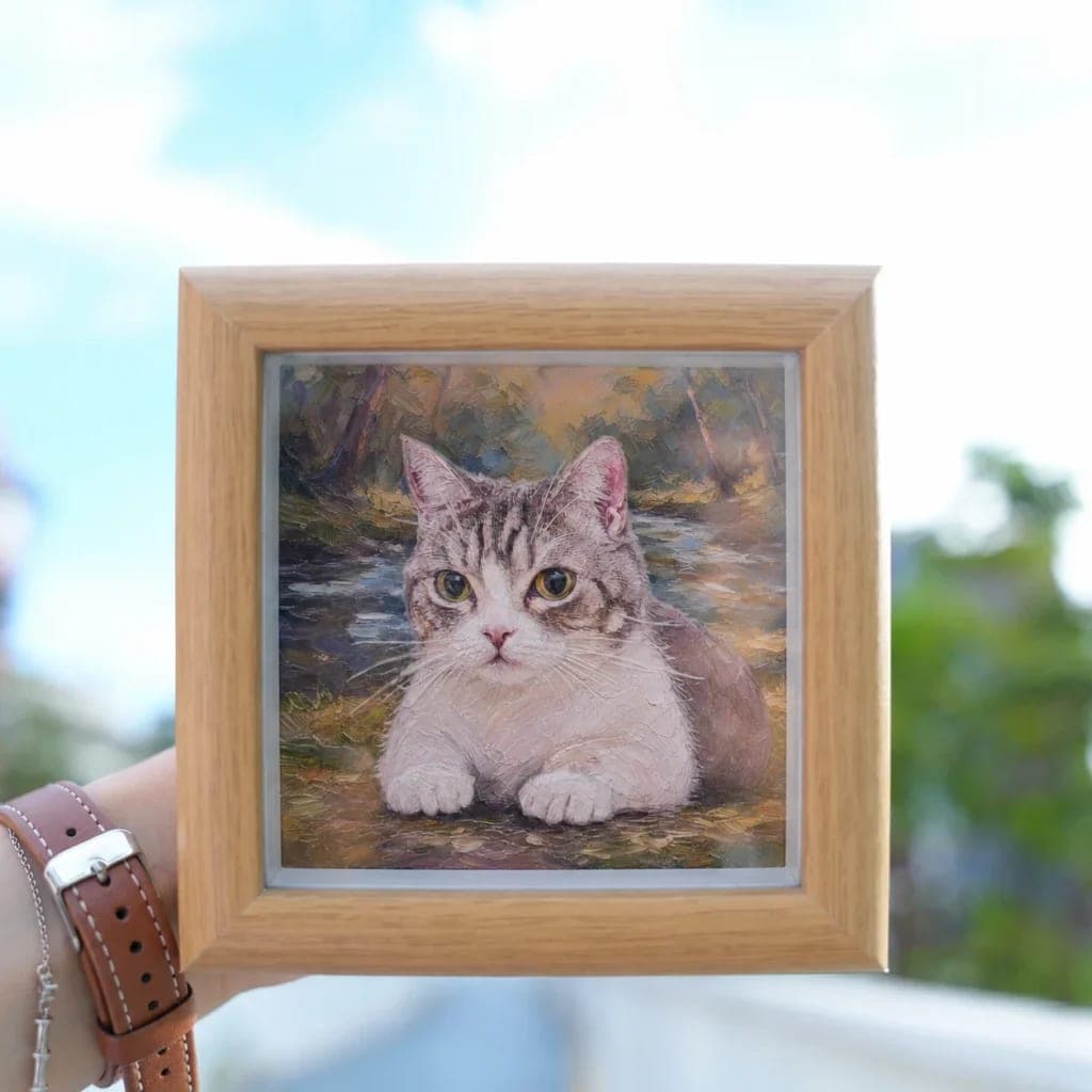 Custom Pet Photo 3D Solid Wood Painting