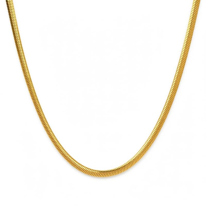 Franco Push-Dense Necklace — Titanium Gold, 5mm × 53cm