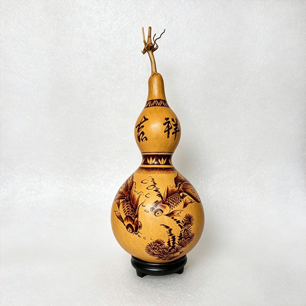 Good Fortune Pyrography Panel — Shandong Heritage Pyrography · Pan Heyun