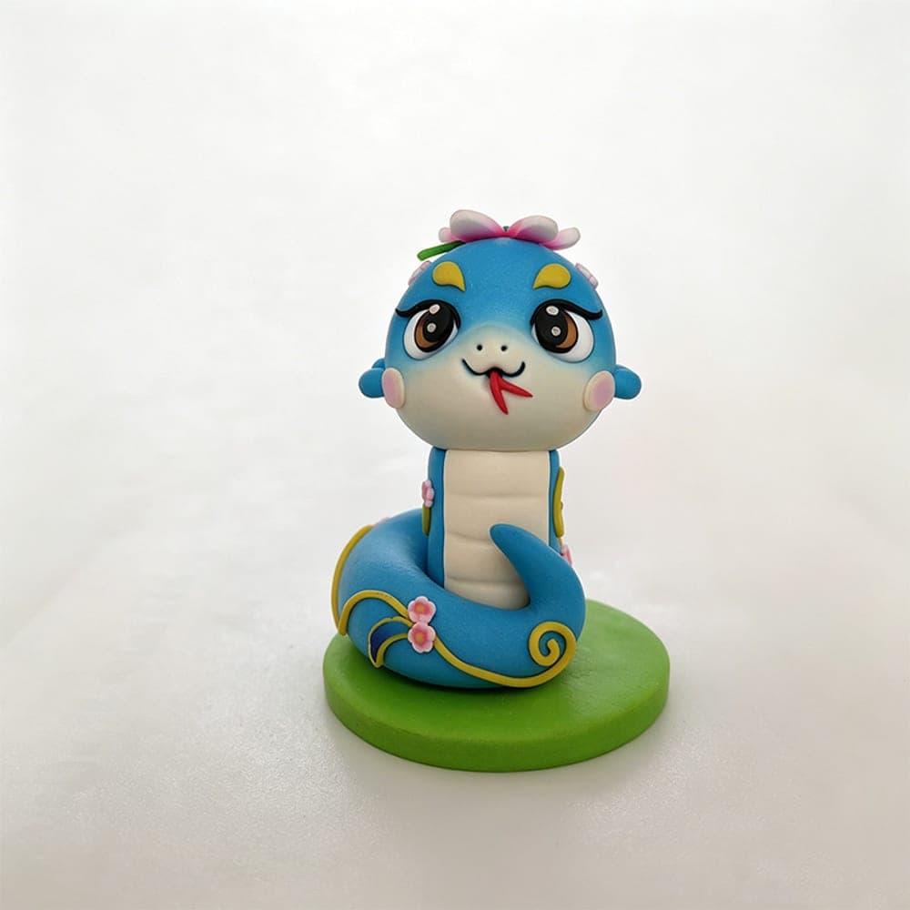 Red Snake Zodiac Dough Figurine — Shandong Folk Dough Figurine · Hu Zhongxiao