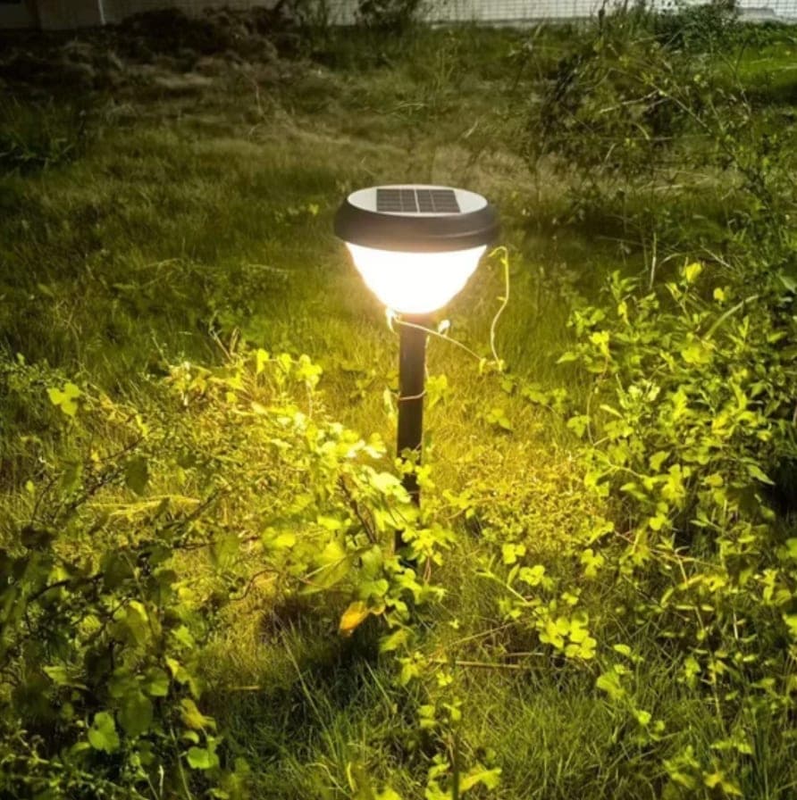 Solar Path Bollard Light — Warm White Stake Lamp