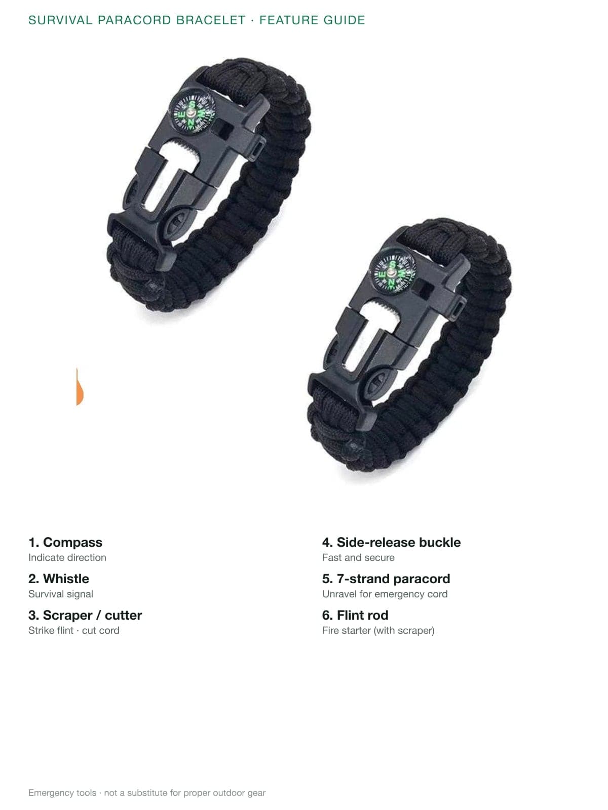 Survival Paracord Bracelet — Tactical Multi-Tool — photo 1