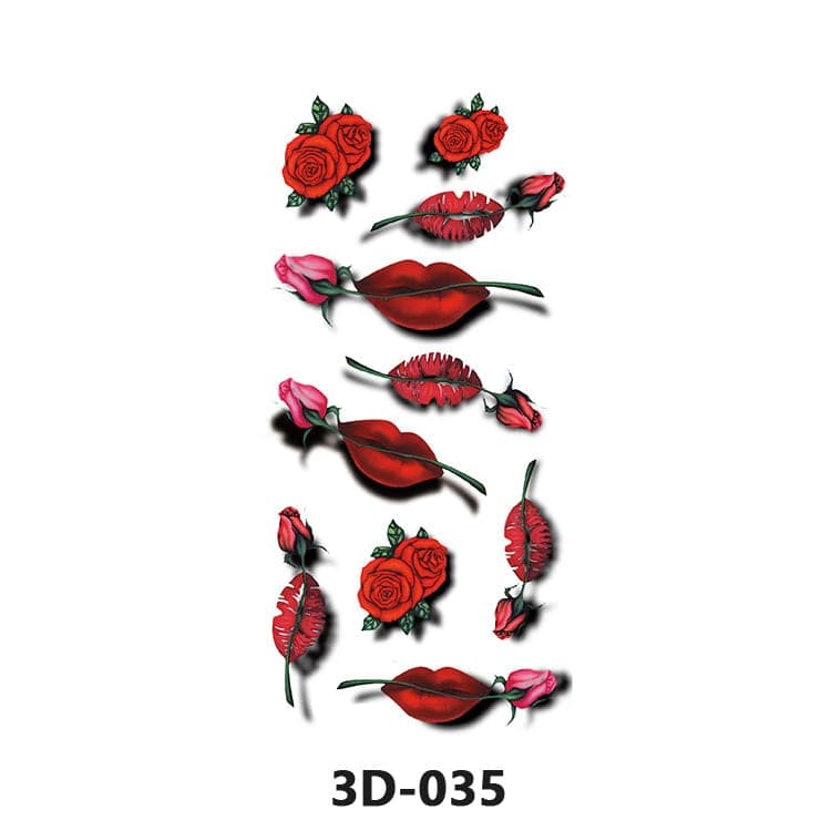 3D Color Temporary Tattoo Sheet — 90×190mm