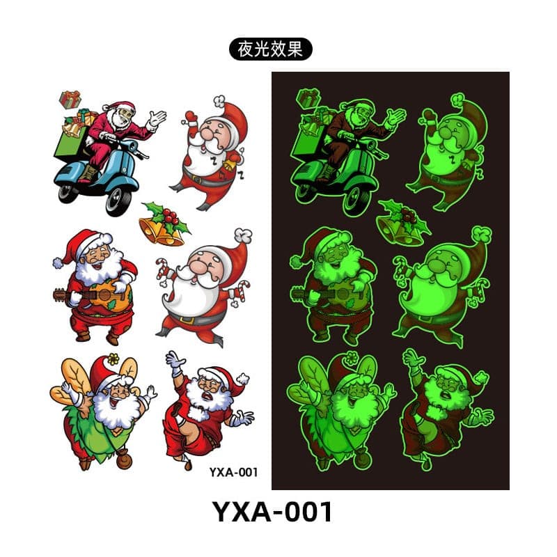 Glow-in-the-Dark YAC Temporary Tattoo Sheet — 105×148mm