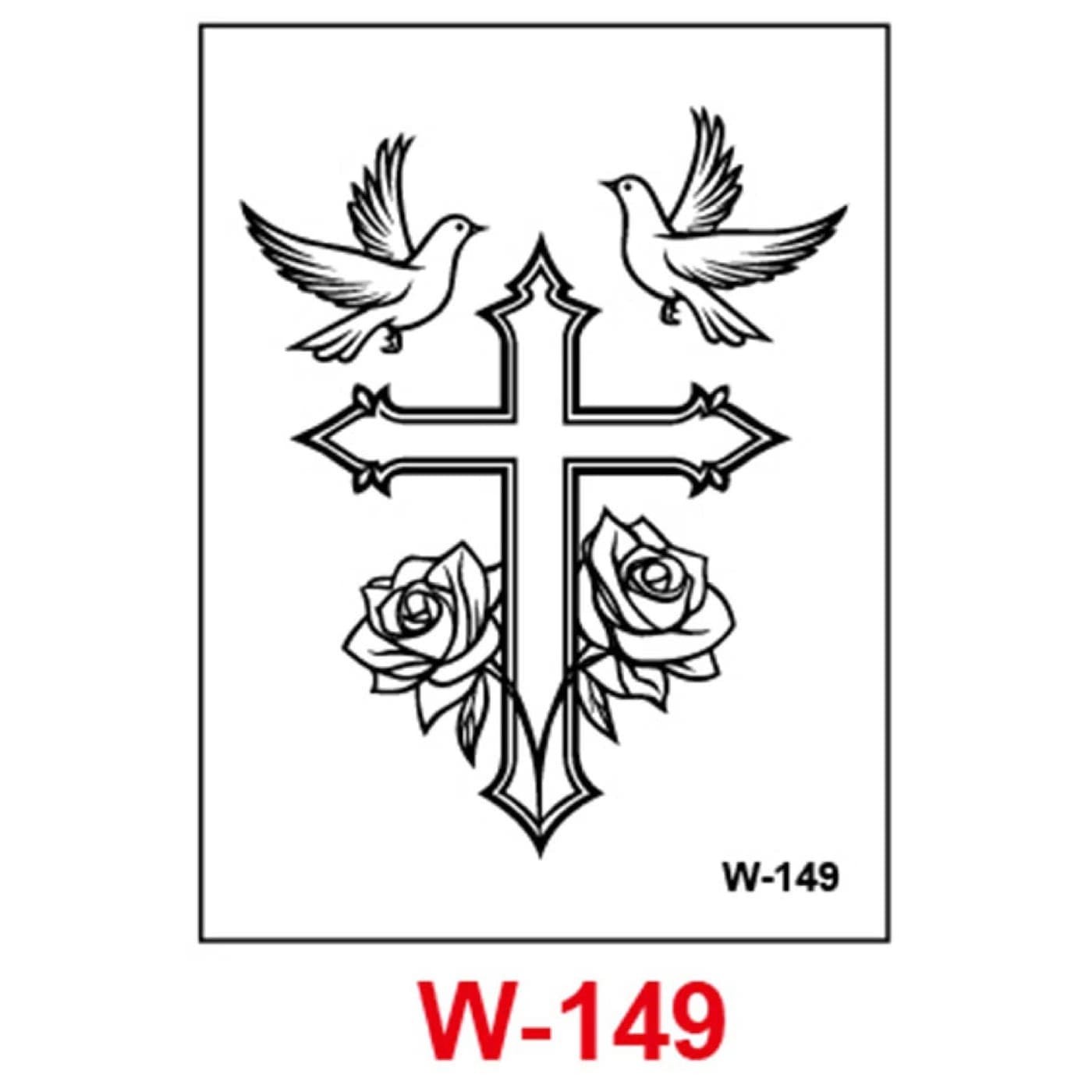 W Waterless Herbal Temporary Tattoo Sheet — 60×80mm