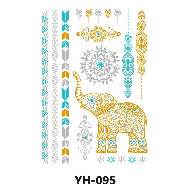 YH Hot-Stamp Gold Temporary Tattoo Sheet — 148×210mm