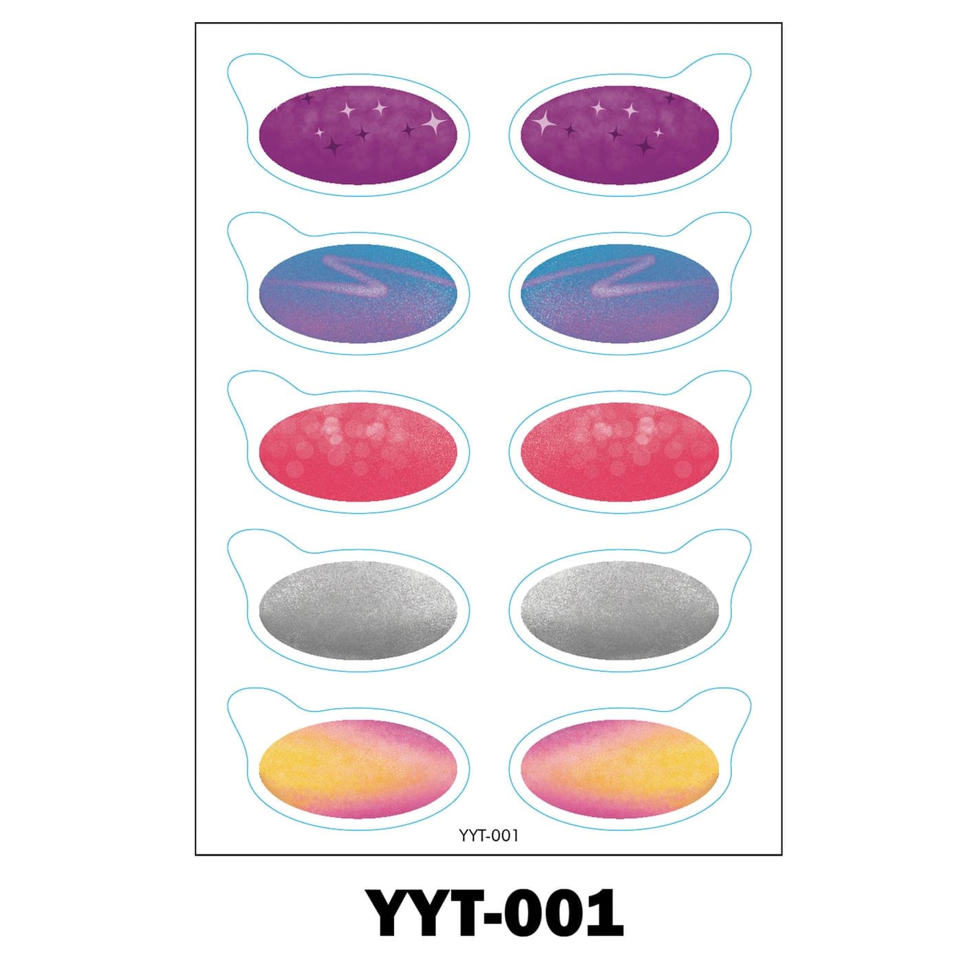 YYT Eyeshadow Temporary Tattoo Sheet — 148×210mm