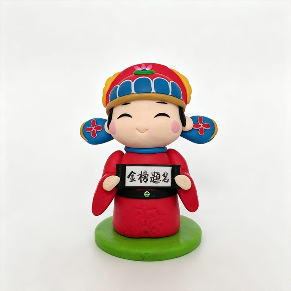 Top Scholar Dough Figurine — Shandong Folk Dough Figurine · Hu Zhongxiao