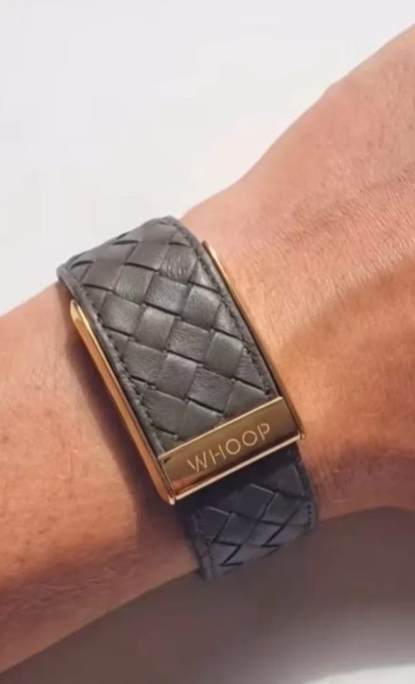 Woven Leather Band Compatible with WHOOP 4.0 / 5.0 — Gold Clasp