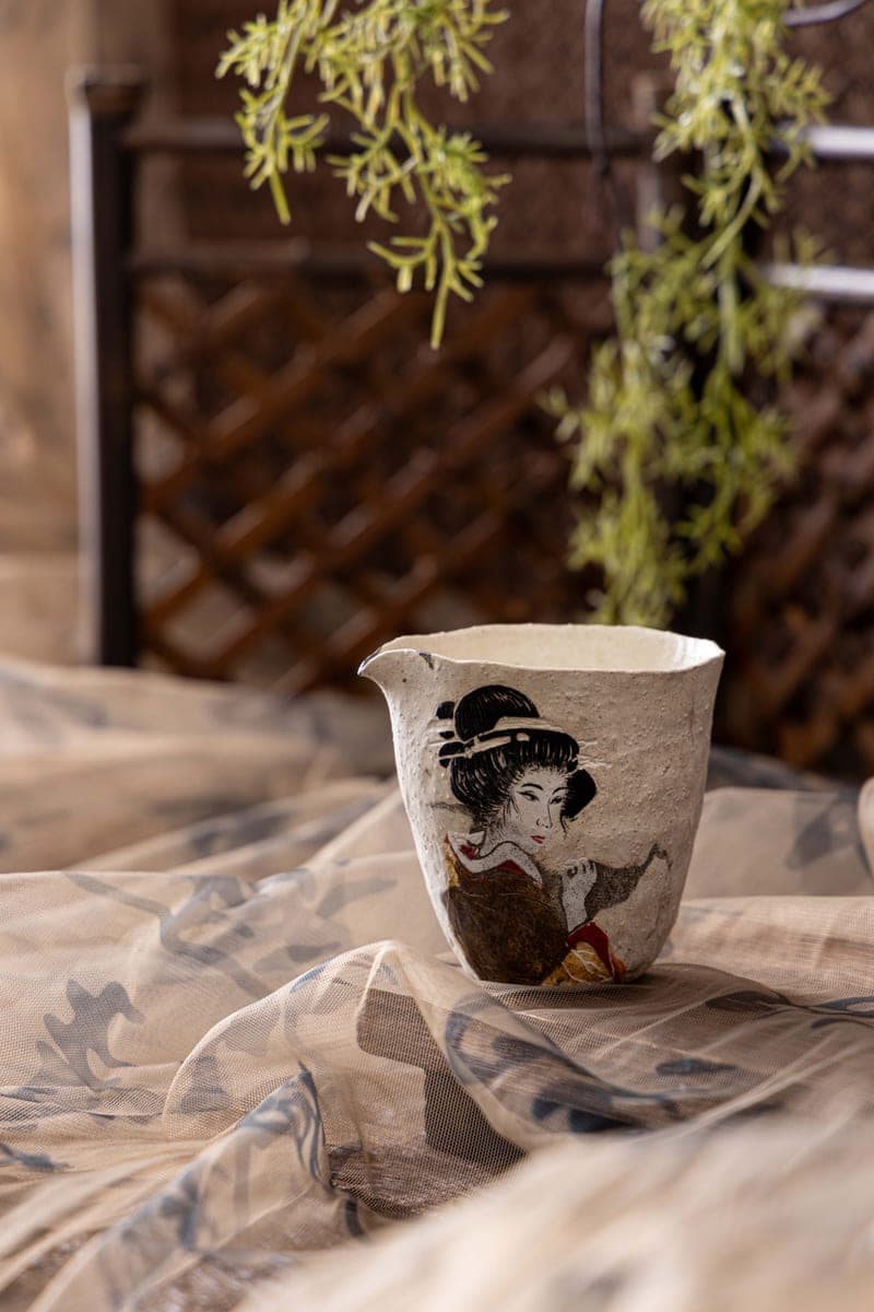 Hand-Painted Ceramic Fair Cup — Classical Beauty