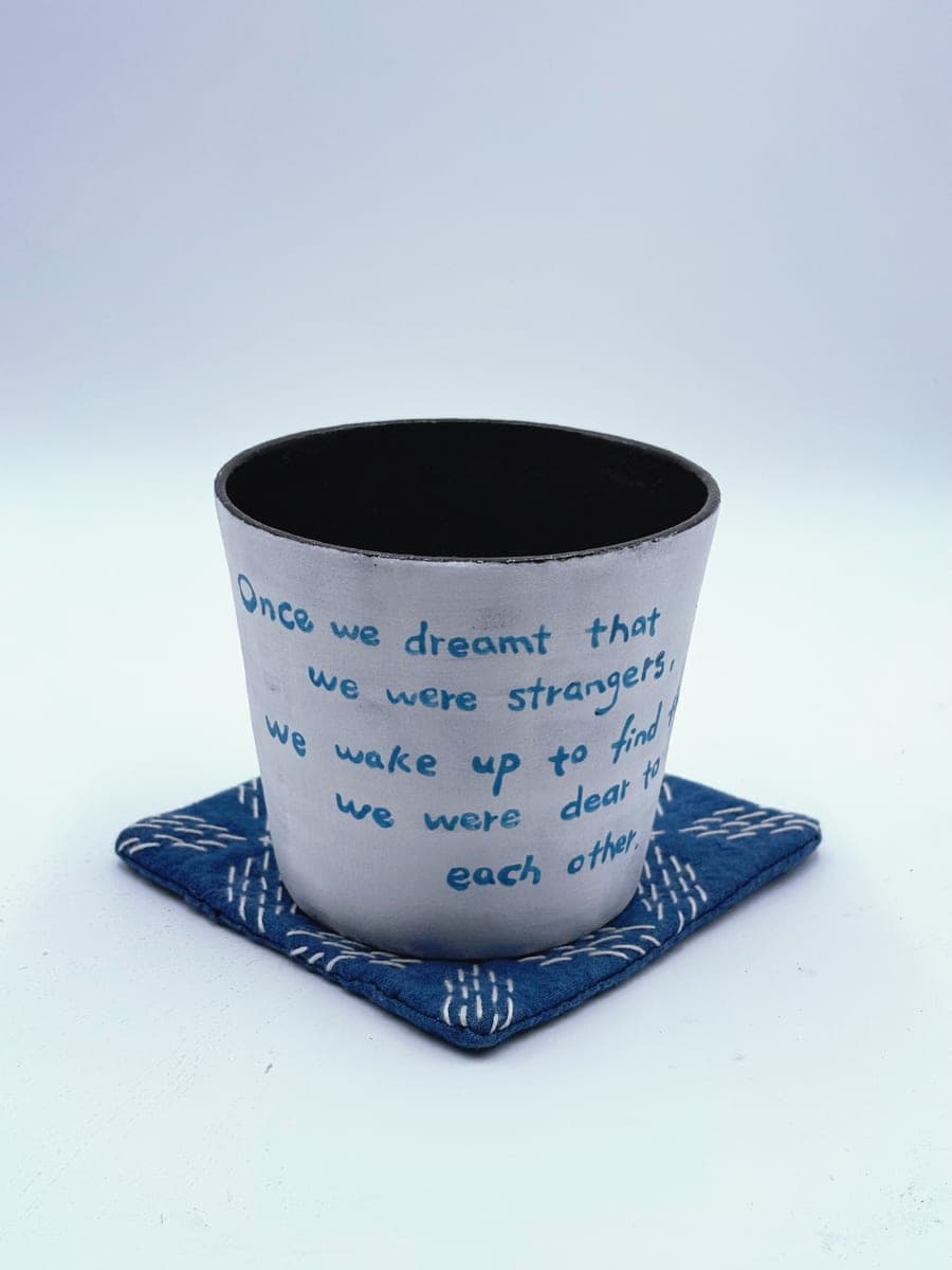 Poetry Ceramic Cup — Hand-Written English Verse