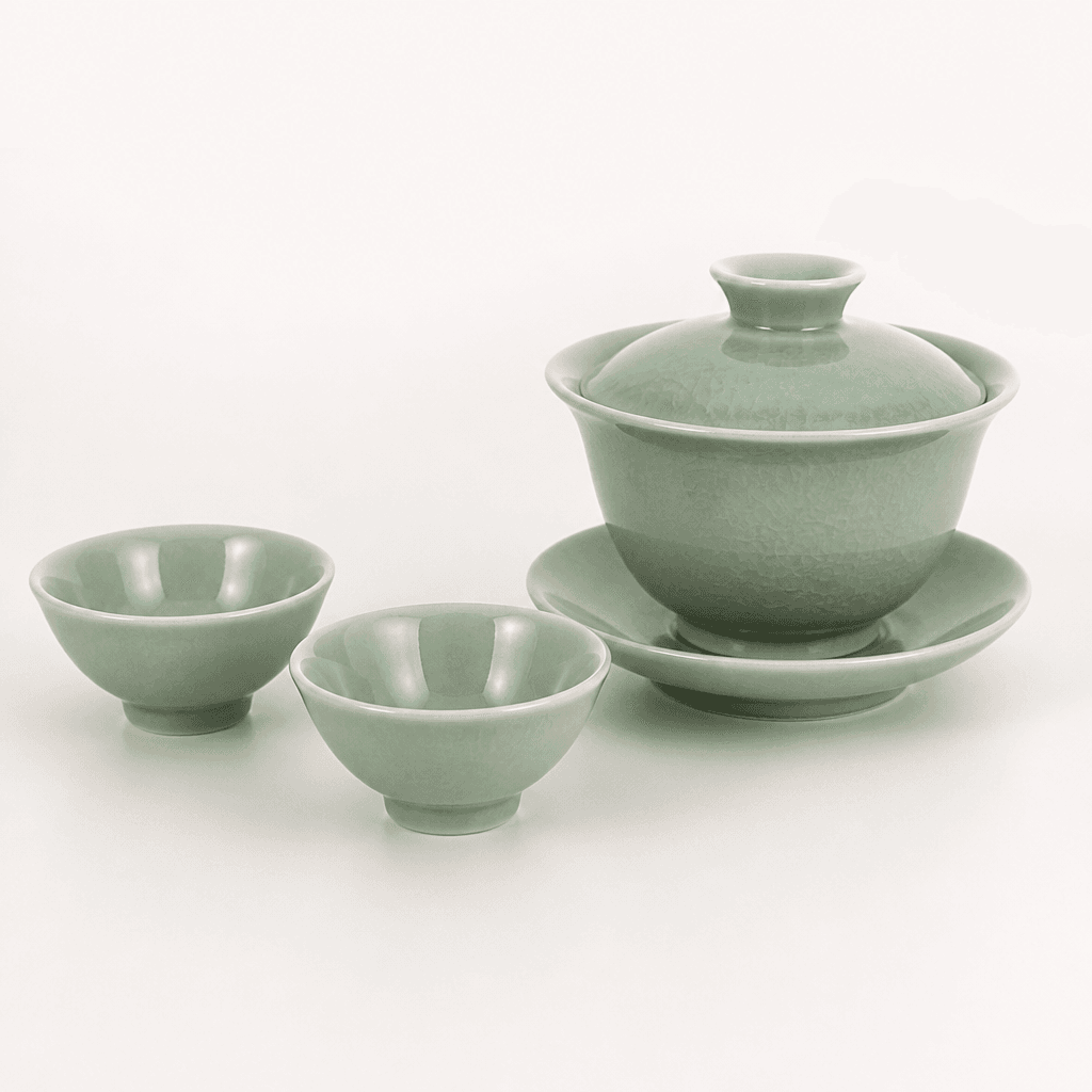Celadon Gaiwan Tea Set — Jade-Green Porcelain Gaiwan