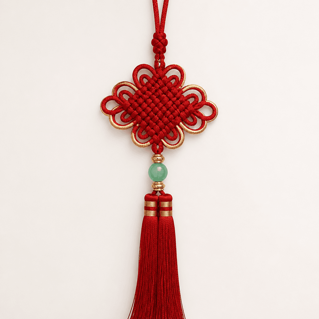 Chinese Knot Wall Hanging — Red Silk Lucky Knot
