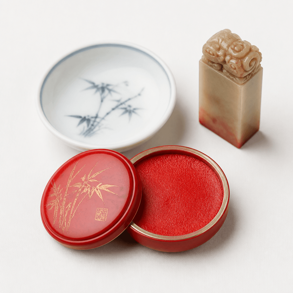 Chinese Seal Ink Paste Set — Cinnabar Red Paste